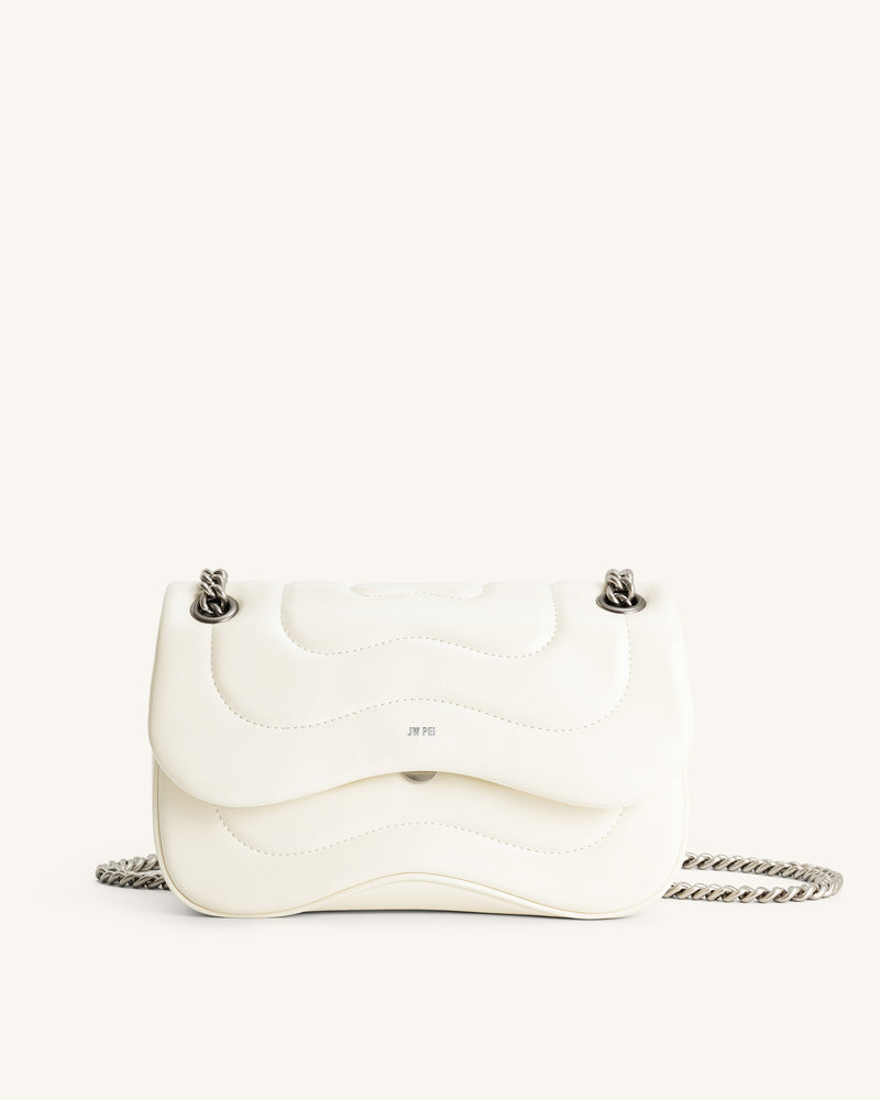 Tina Quilted Chain Crossbody - Ivory