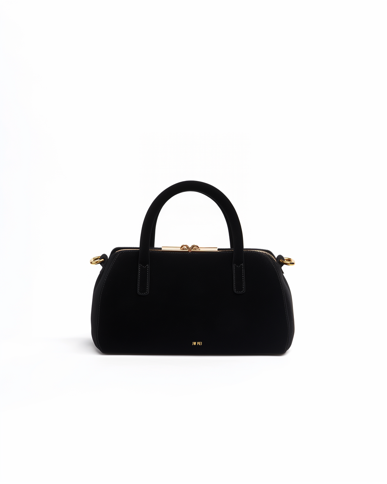 Aaliyah Suede Barrel Bag - Black