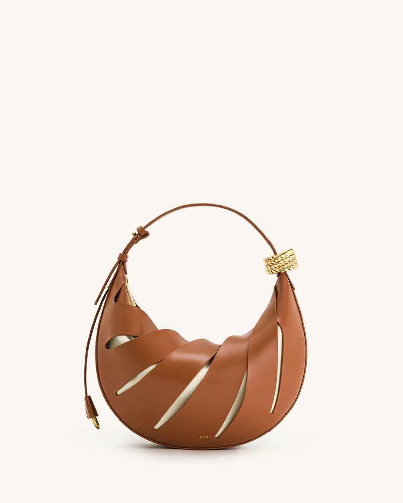 Jana Hollow Out Shoulder Bag - Brown