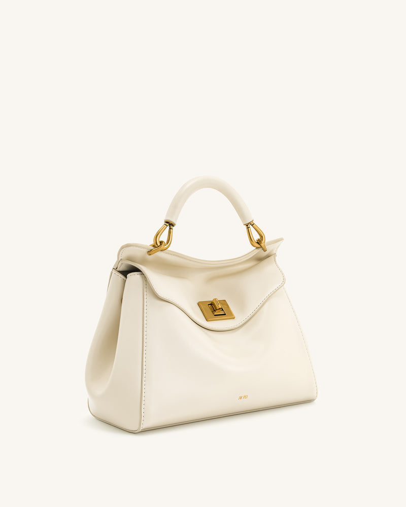 Lucia Classic Top Handbag - White