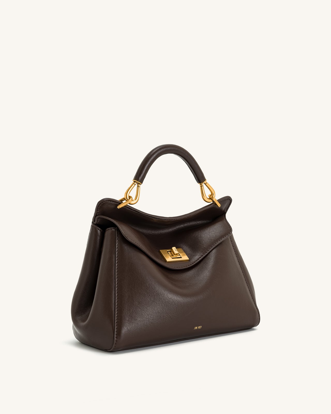 Lucia Classic Top Handbag - Dark Brown