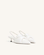 Carla Soft Padded Kitten Heel Pumps - White