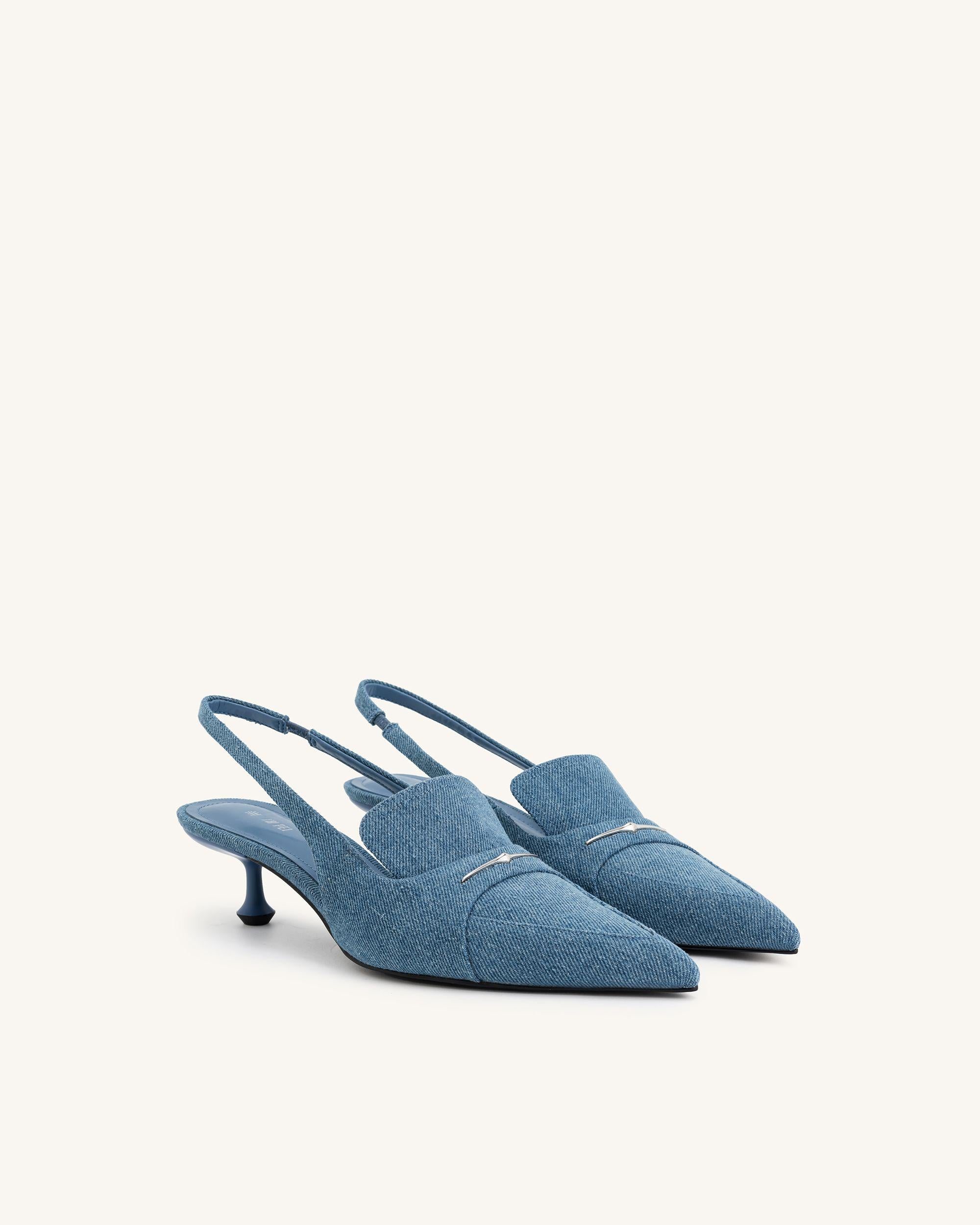 Blue suede 2024 kitten heels