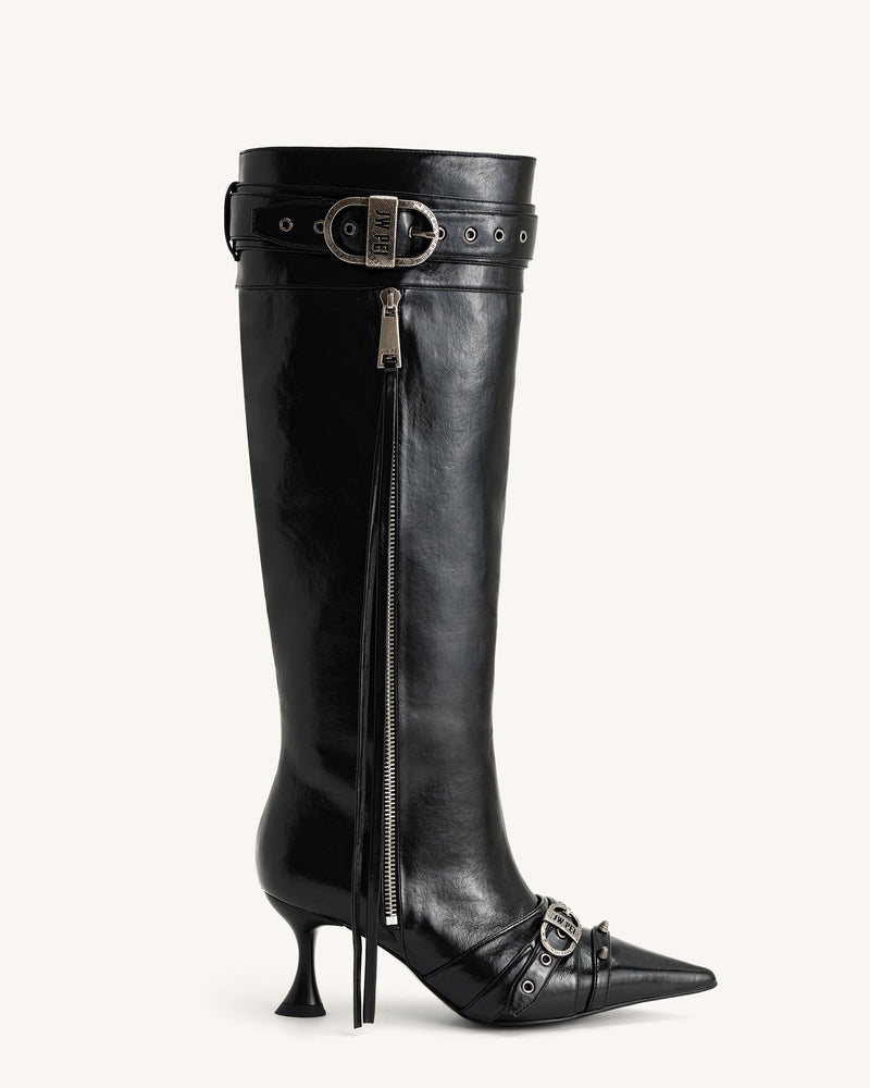 Nico Faux Fur Studded Boot - Black