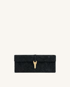 Zaria Woven Clutch - Black