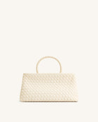 Elora Woven Tote Bag - White