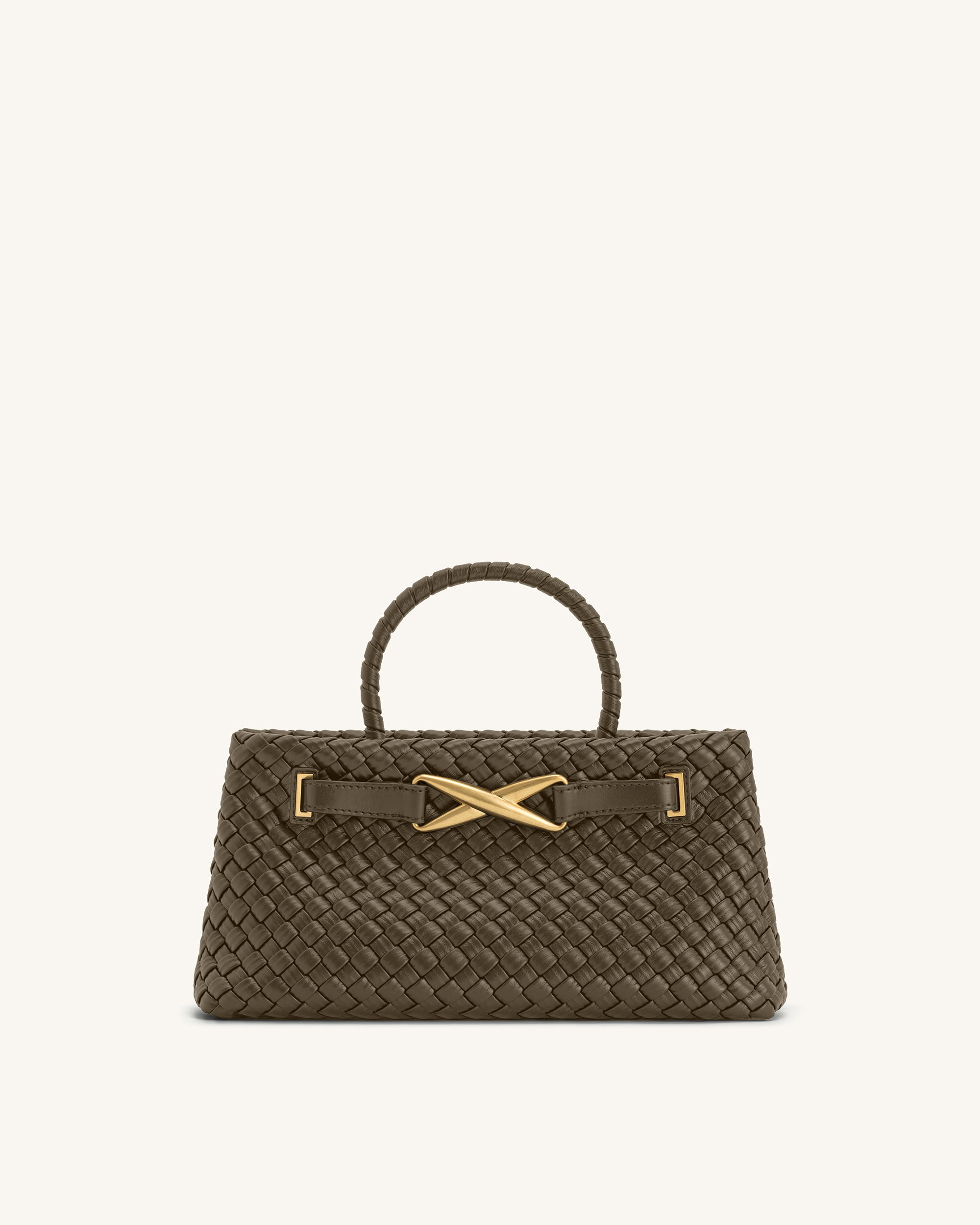 Elora Woven Tote Bag - Dark Olive