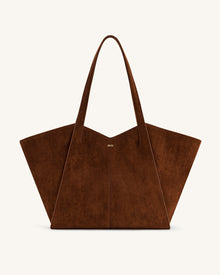 Kiana Large Capacity Tote Bag - Dark Brown