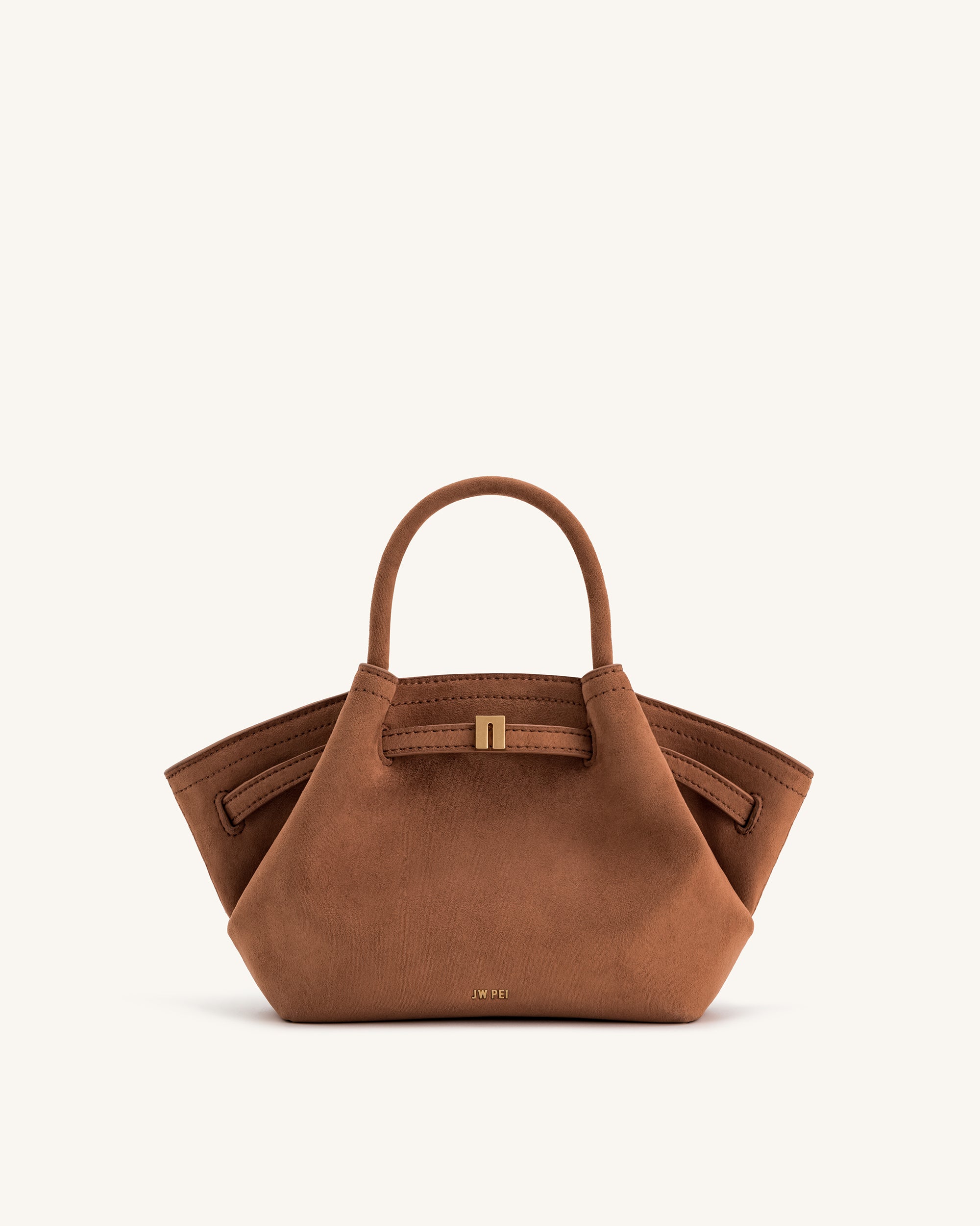 Hana Mini Faux Suede Tote Bag Brown