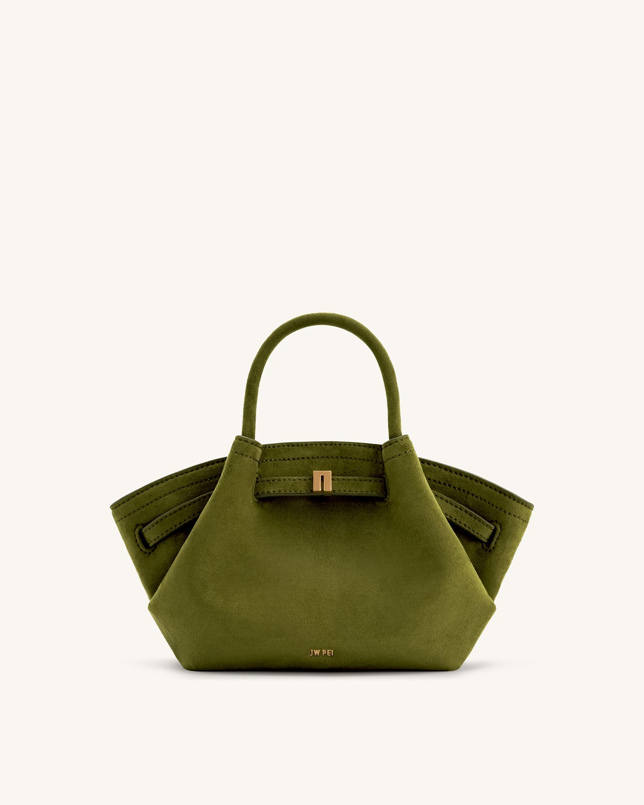 Hana Mini Faux Suede Tote Bag - Dark Olive