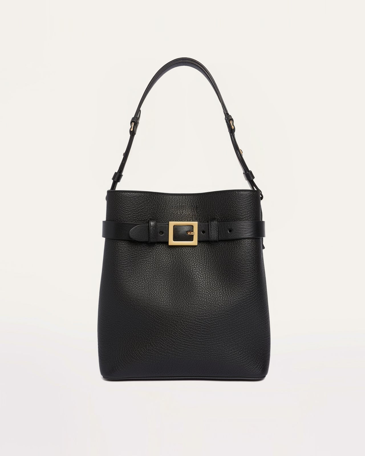 Gianna Bucket Bag with Belt - Black