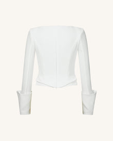 Lydia Corset-Inspired Blazer - White