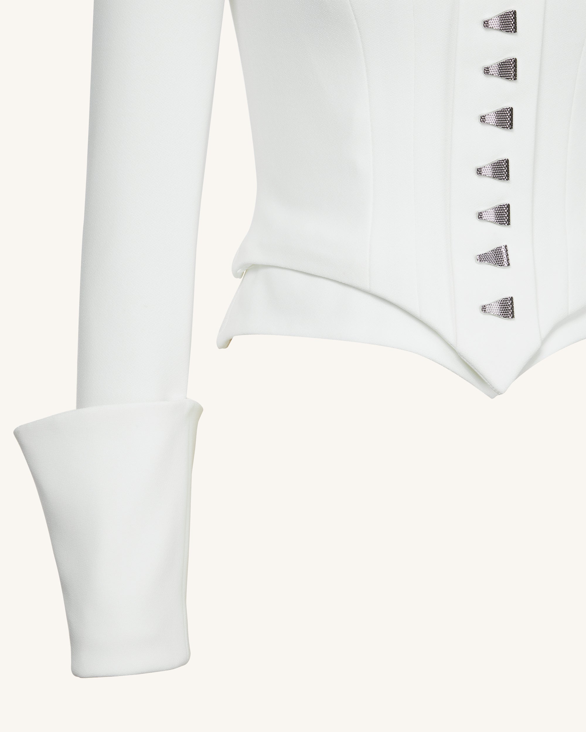 Lydia Corset-Inspired Blazer - White