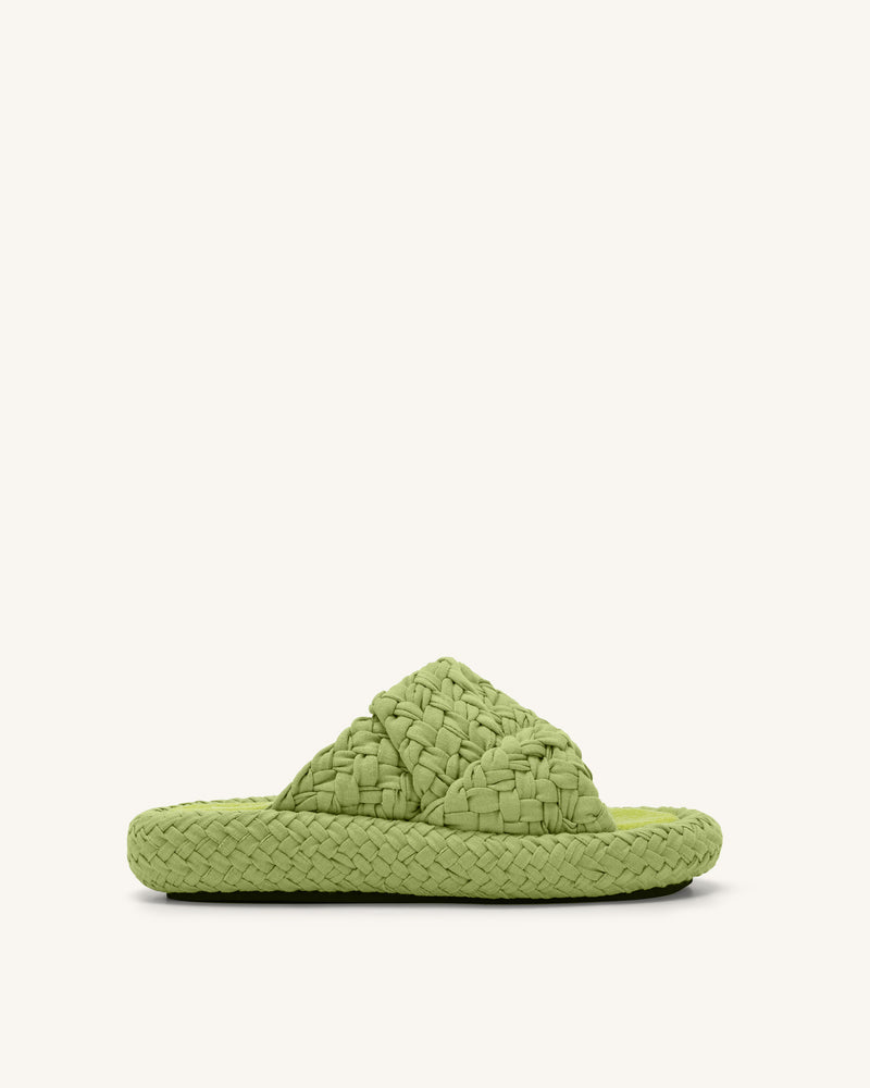 Lilah Woven Platform Sandal - Lime Green