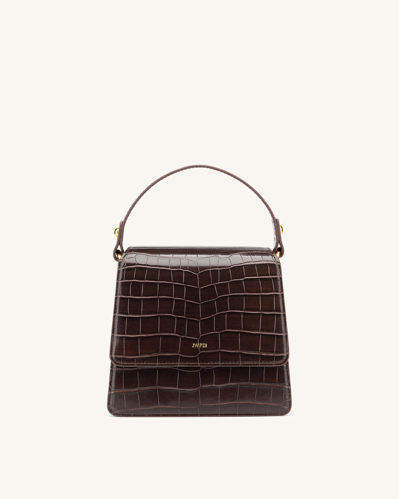 FAE Top Handle Crossbody - Nutella Croc