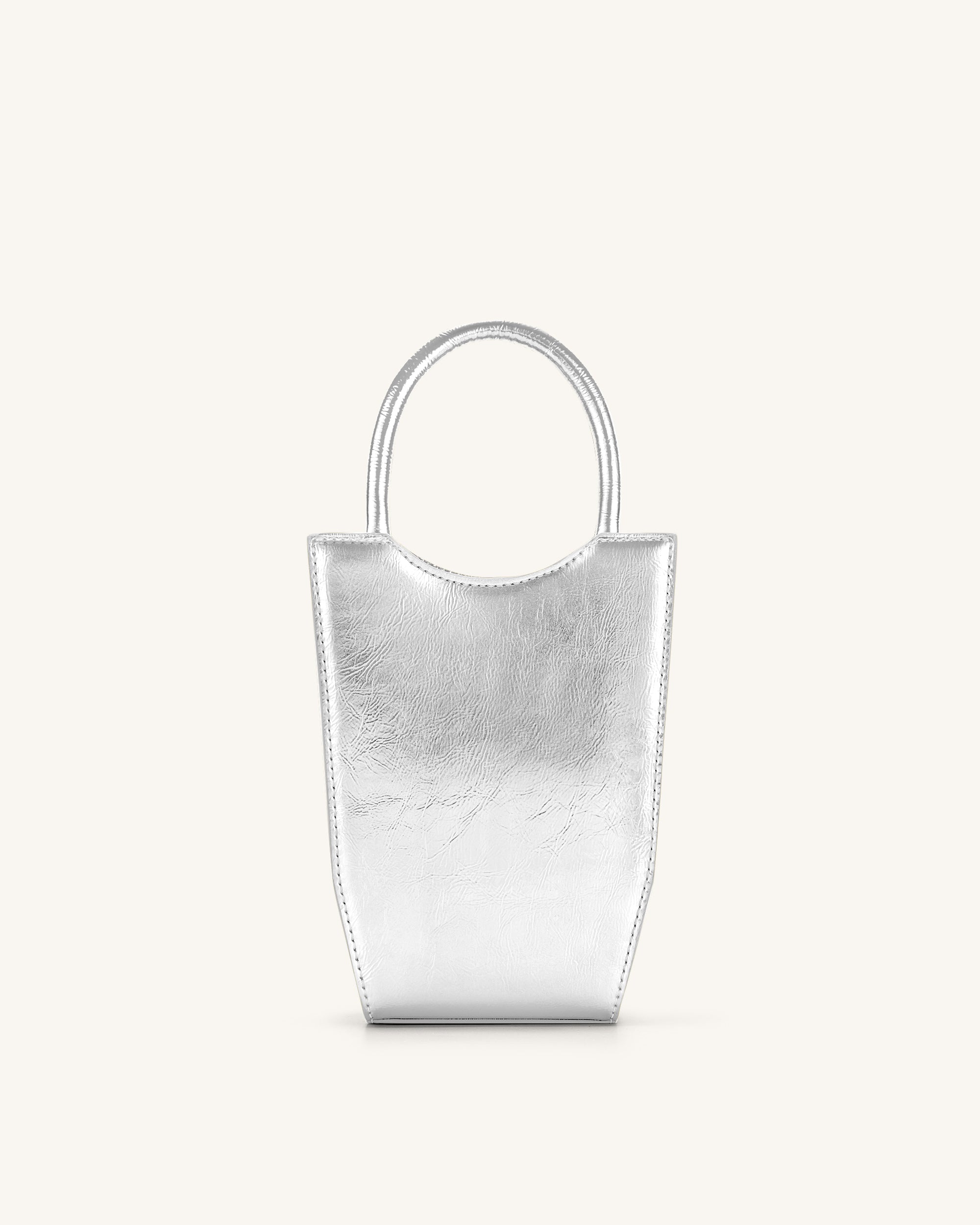 Silver discount leather tote