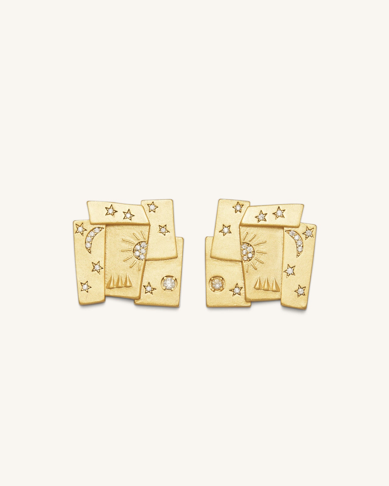 Cosmos Combination Earrings - 18ct Gold Plated & White Zircon