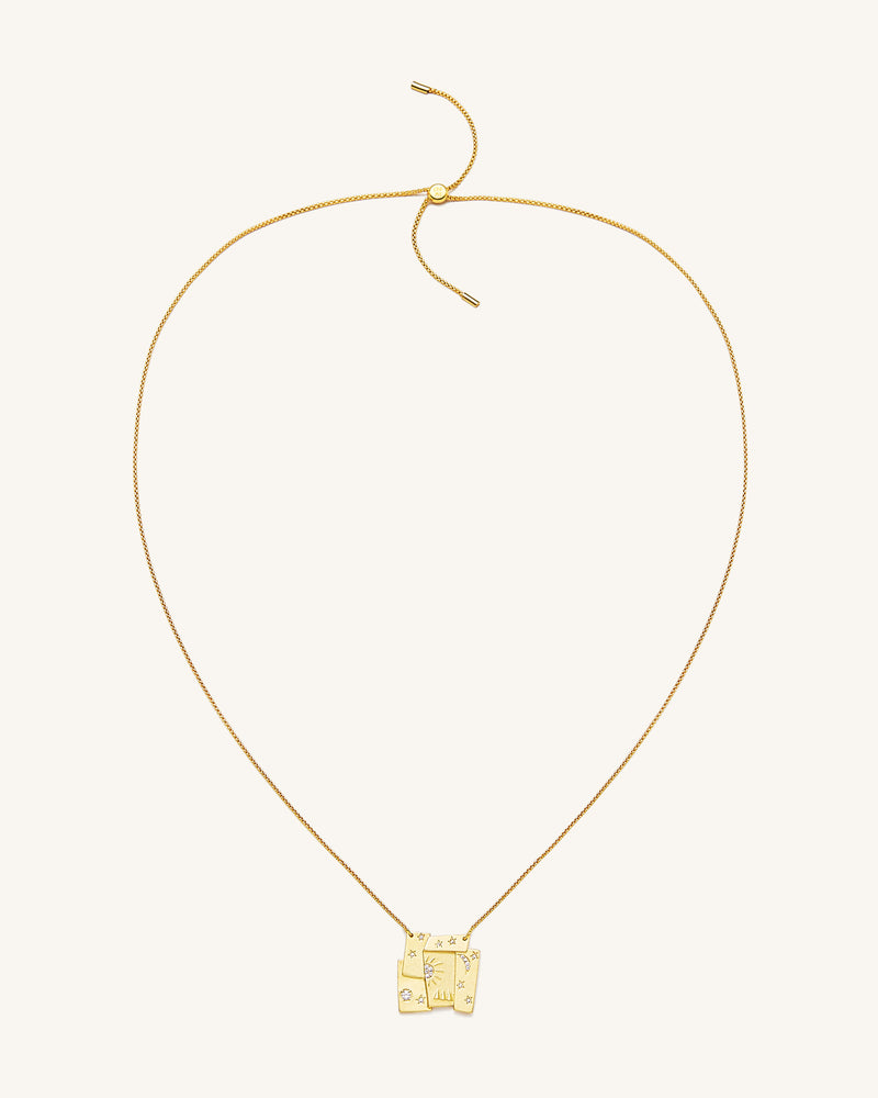 Cosmos Combination Necklace - 18ct Gold Plated & White Zircon