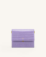 Mini Flap Crossbody - Purple Croc